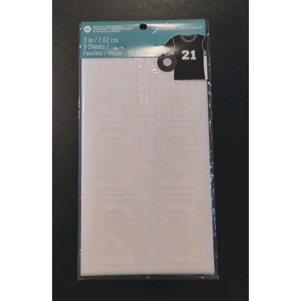 3" Flocked Iron-On Heat Transfer Numbers Letters, 56 pc, White, HVT DIY T-Shirts